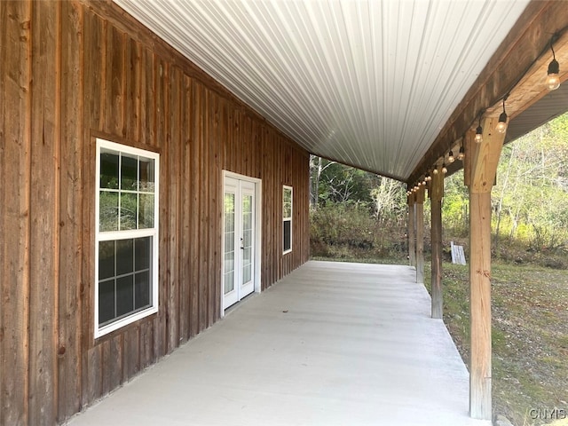 view of patio / terrace featuring french doors