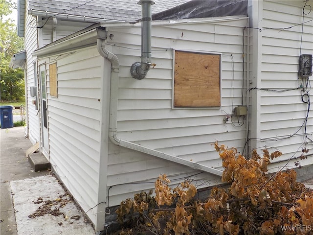 exterior details featuring concrete floors