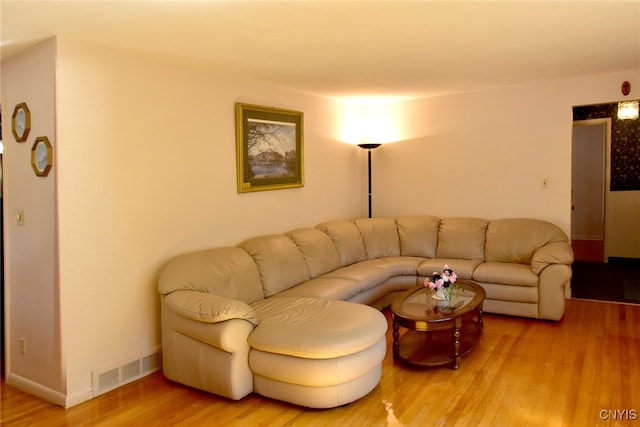 living room featuring hardwood / wood-style floors