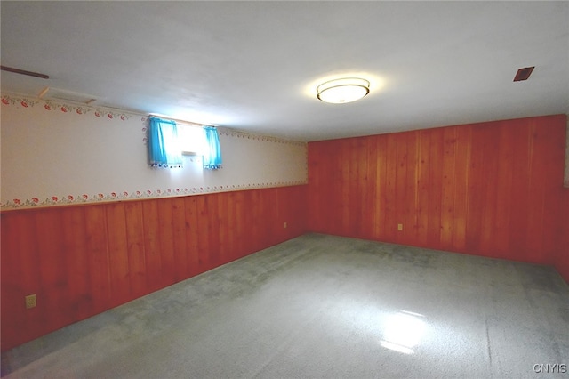 basement with carpet