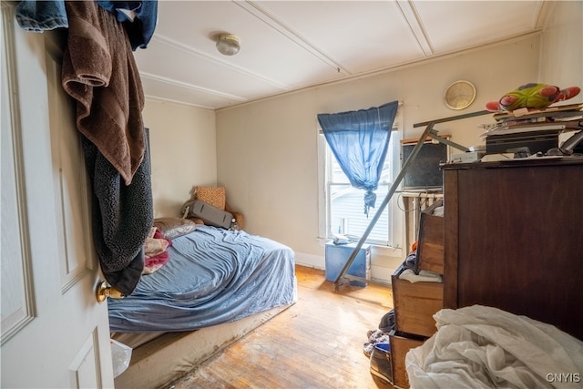 bedroom featuring light hardwood / wood-style flooring