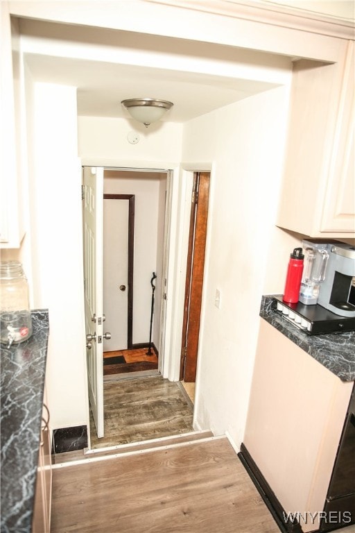 hall featuring dark hardwood / wood-style flooring