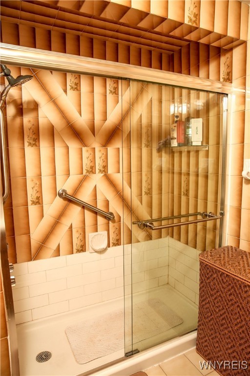 wine room featuring tile patterned flooring