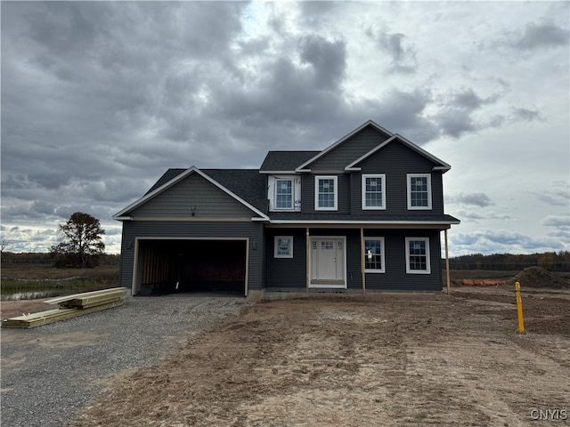 view of front of home with a garage