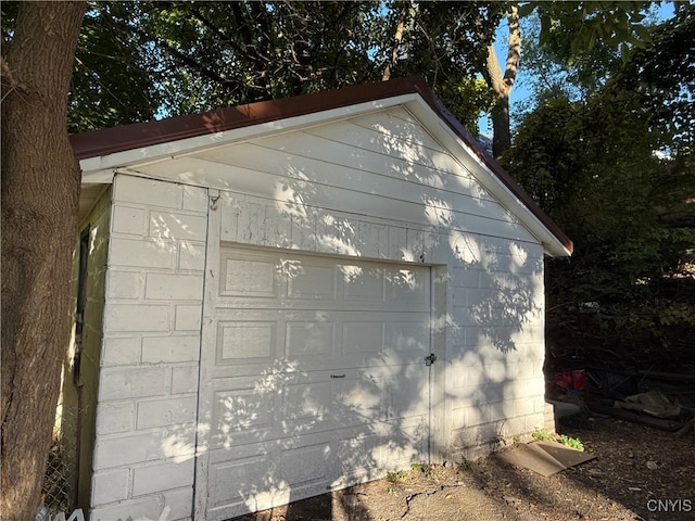 view of garage