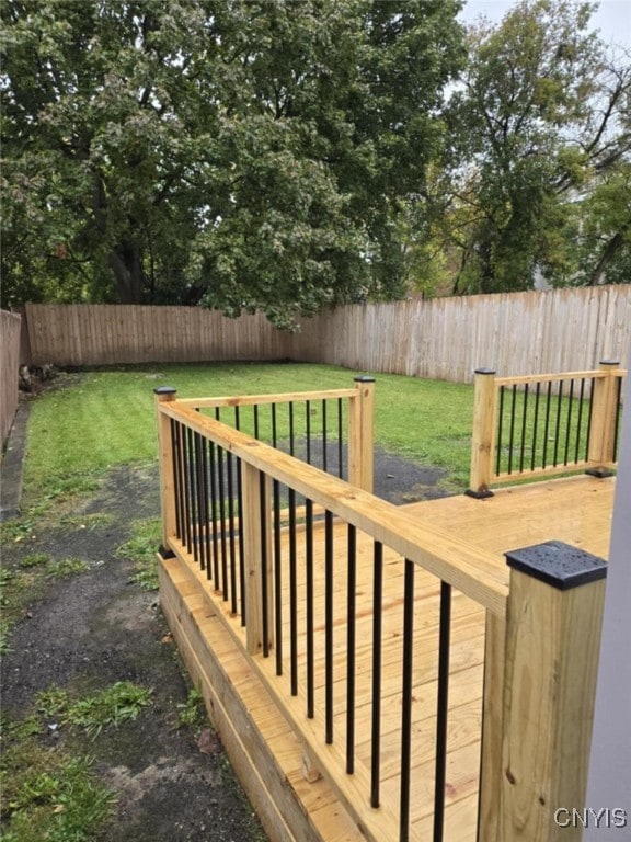 deck with a lawn