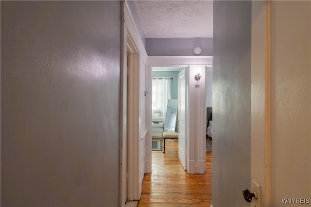 hallway with light wood-type flooring