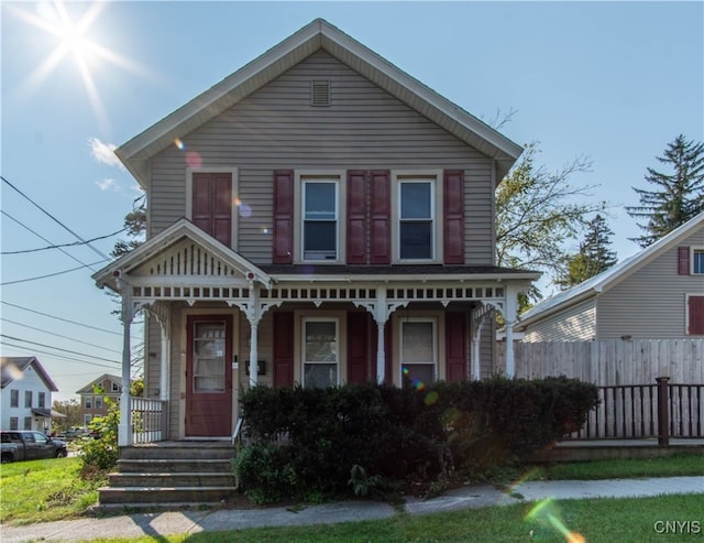 view of front of house featuring covered porch