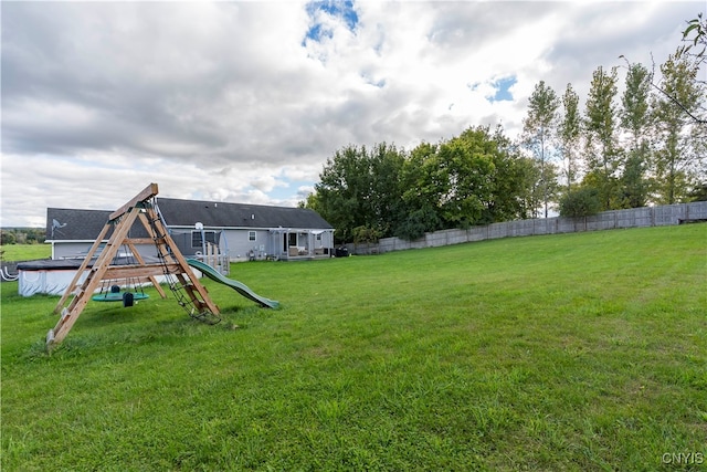 view of yard featuring a playground