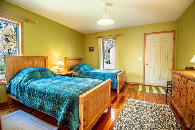 bedroom featuring hardwood / wood-style floors