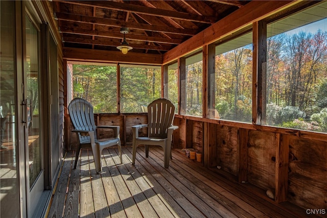 view of unfurnished sunroom