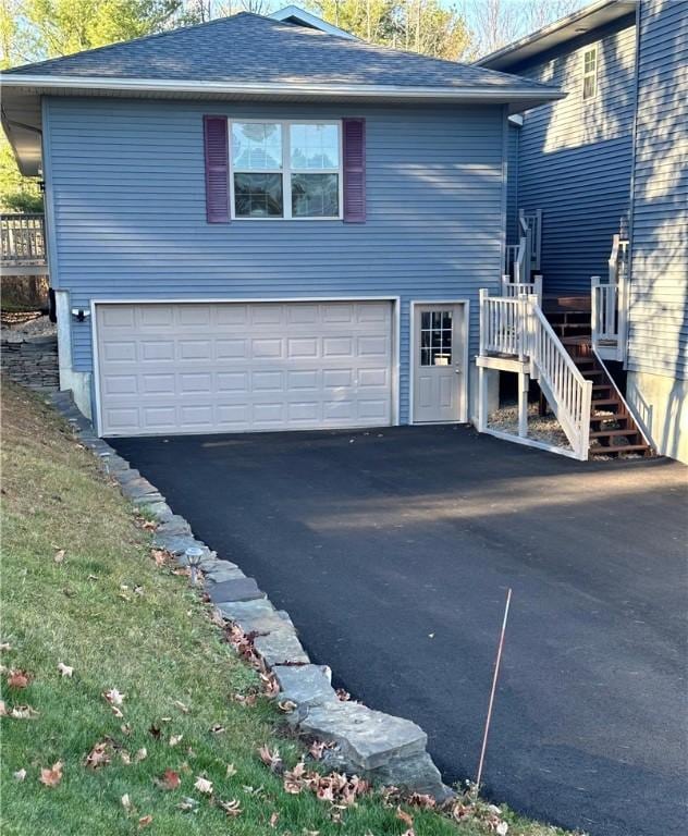 exterior space featuring a garage