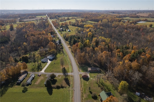 aerial view featuring a rural view