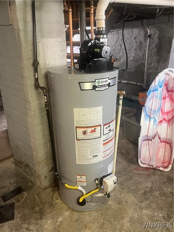 utilities featuring gas water heater