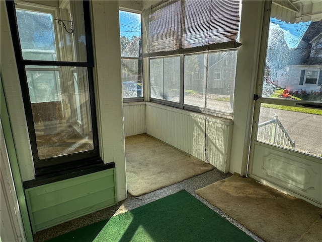 view of unfurnished sunroom