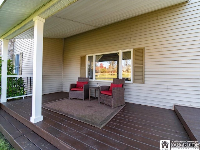 wooden deck with a porch