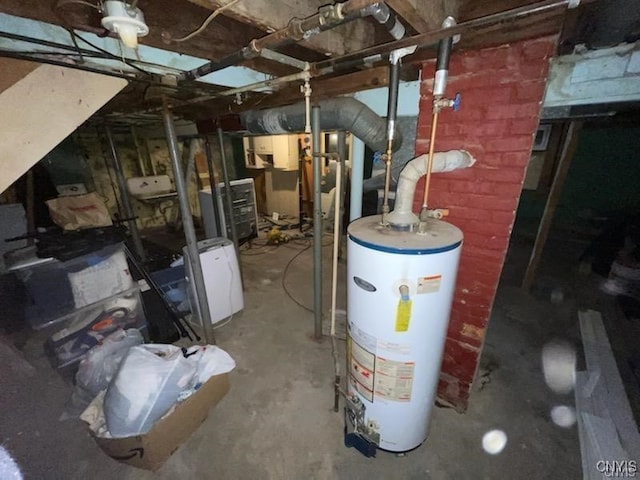 utility room with water heater