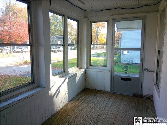 view of unfurnished sunroom