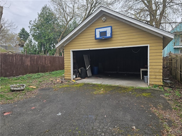 view of garage