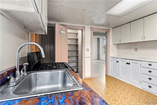 kitchen featuring white cabinetry and sink