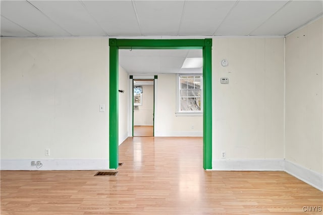 empty room featuring light wood-type flooring