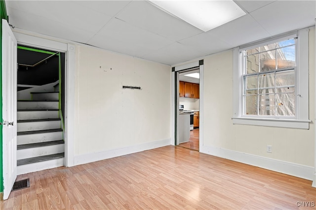 empty room featuring light wood-type flooring