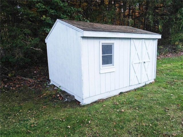 view of shed