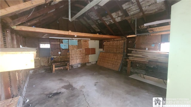 view of unfinished attic