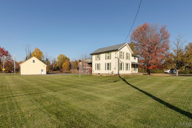 exterior space with a lawn