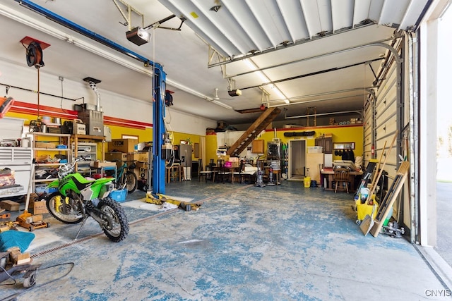 garage featuring a garage door opener