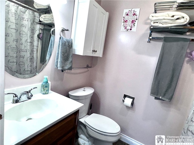 bathroom with toilet and vanity