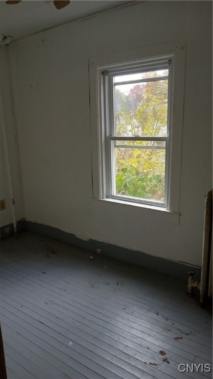 spare room featuring light wood-type flooring