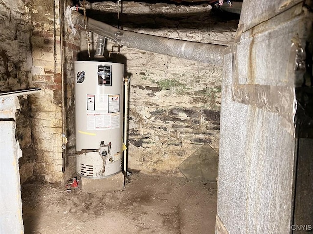 utility room with water heater