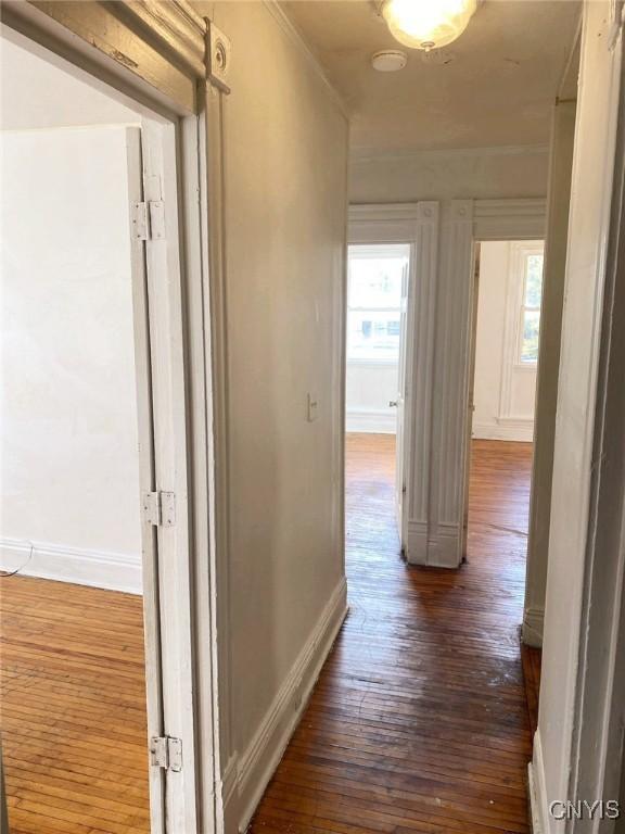 hall featuring dark hardwood / wood-style flooring