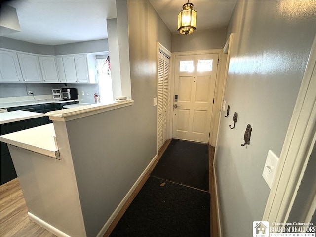 entryway featuring light hardwood / wood-style floors