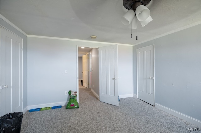 carpeted bedroom featuring ornamental molding