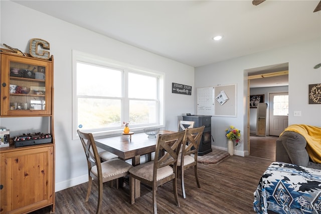 dining room featuring dark wood-type flooring