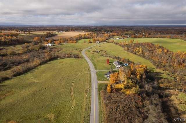 aerial view with a rural view