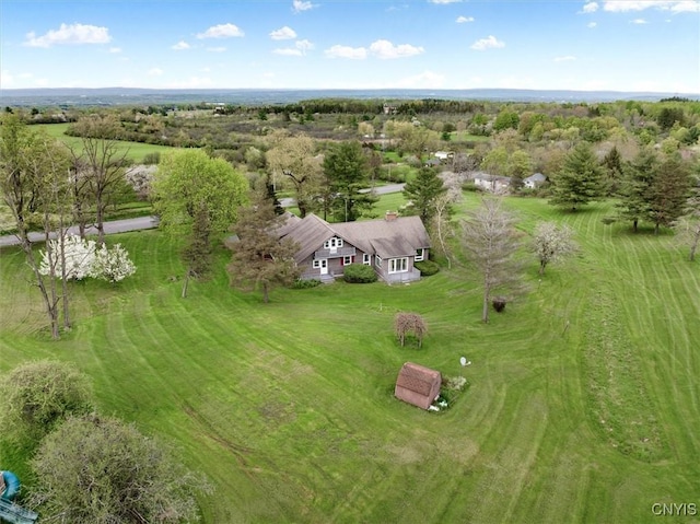 bird's eye view featuring a rural view