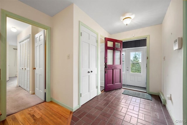 entryway with baseboard heating