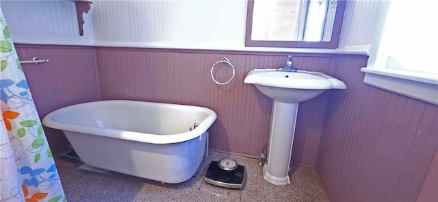 bathroom featuring sink and a bathing tub