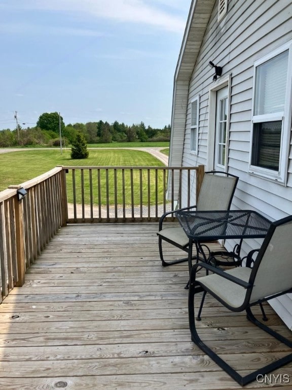 deck with a lawn