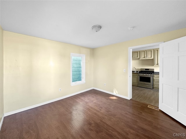 interior space with dark wood-type flooring