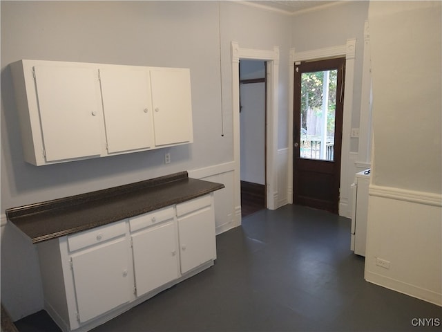 kitchen with white cabinetry