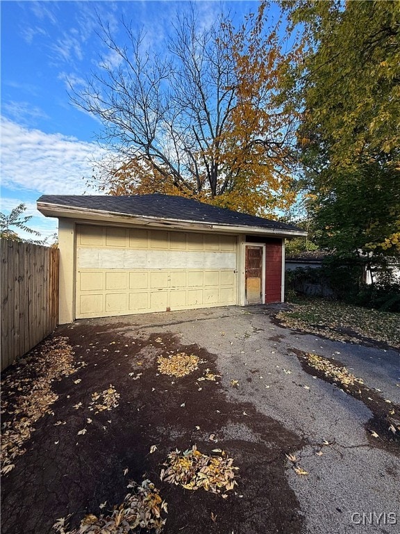 view of garage