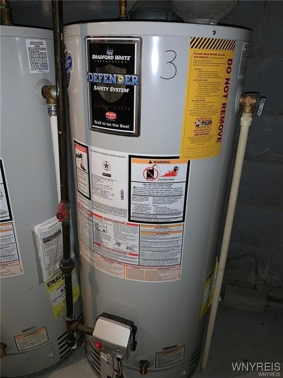 utilities featuring gas water heater