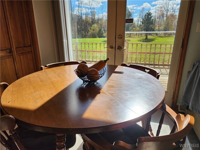 dining area featuring french doors