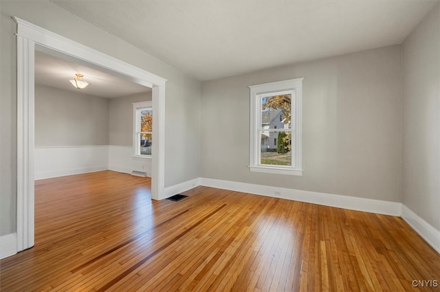 empty room featuring light wood-type flooring