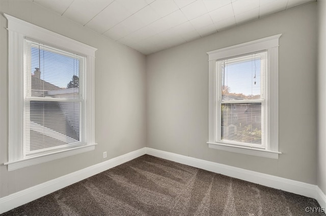 spare room featuring carpet flooring and a healthy amount of sunlight