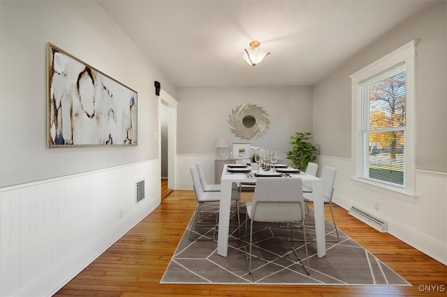 dining space featuring hardwood / wood-style flooring